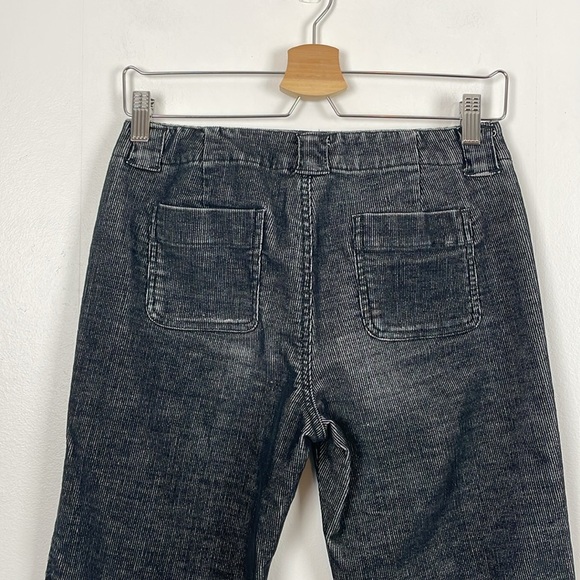 Express Stretch Womens 1/2 Corduroy Flare Wide Leg 4 Pocket Black Casual Pants - Picture 8 of 9